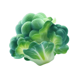 Fresh Broccoli Vegetable Icon - Realistic 3D Render