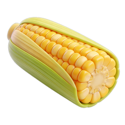 新鮮なトウモロコシのアイコン - 3Dレンダリング野菜イラスト