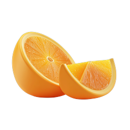Fresh Orange Slice 3D Icon | Realistic Citrus Design