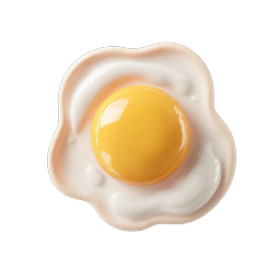 Realistic Fried Egg Icon - Glossy Yolk Breakfast Graphic