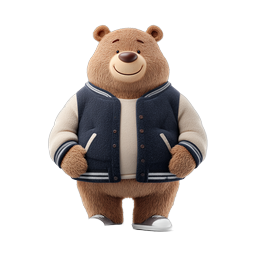 Friendly Teddy Bear Character 3D Render Icon