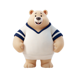 Icona personaggio orso amichevole - Mascotte cartoon 3D