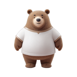 Friendly Brown Bear Character 3D Icon
