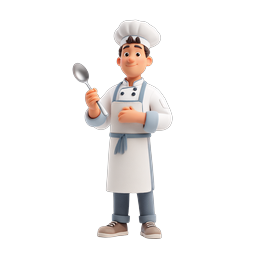 Friendly Chef Character Icon - 3D Cooking Illustration