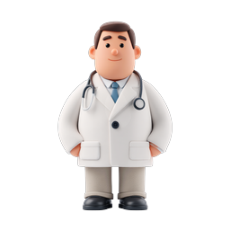 Friendly 3D Doctor Character Icon | Medical Professional