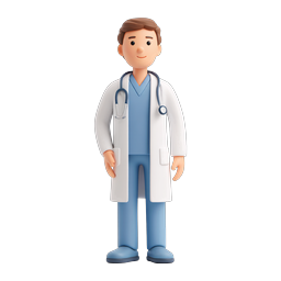 Friendly Doctor Character Icon - 3D Medical Professional