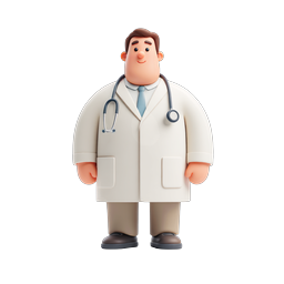 Friendly 3D Doctor Character Icon - Medical Professional