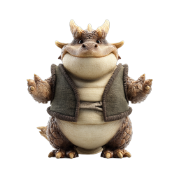 Friendly Dragon Character 3D Icon - Fantasy Creature Mascot