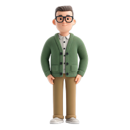 Friendly Man Character Avatar 3D Icon
