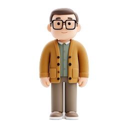 Friendly Man Character Avatar Icon - 3D Clay Style