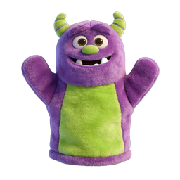Friendly Purple Monster 3D Character Icon