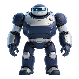 Friendly Blue Robot Character - AI Tech Icon