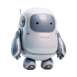 Friendly Robot Character 3D Icon - AI Mascot Design
