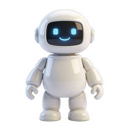 フレンドリーなAIロボットアイコン - 3Dレンダリング・テックキャラクター