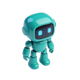 Friendly Teal Robot AI Assistant Icon - 3D Render