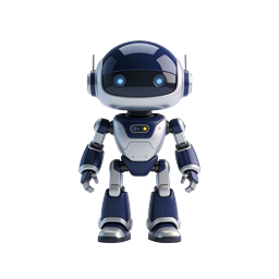 Friendly AI Robot Icon - 3D Digital Assistant