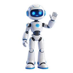 Friendly Robot AI Assistant Icon | 3D Rendered