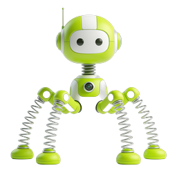 Friendly Green Robot Icon - 3D AI Assistant Mascot