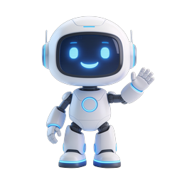 Friendly Robot Icon - AI Assistant 3D Character