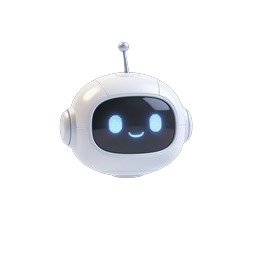 フレンドリーなAIロボットアシスタントアイコン - 3Dレンダリング