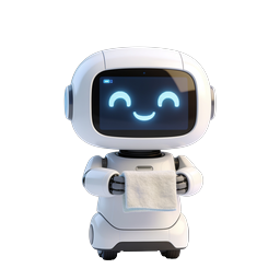 Friendly AI Robot Assistant Icon - 3D Rendered
