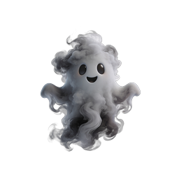 Icono 3D de fantasma de humo amistoso para aplicaciones y juegos