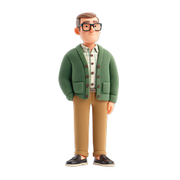 Friendly Young Man Character 3D Avatar Illustration