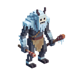 Frost Yeti Warrior - Minecraft Style Voxel Icon