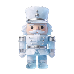 Frosty Blue Nutcracker Christmas Icon - 3D Holiday
