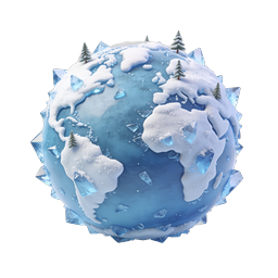 Frozen Earth Globe - 3D Winter Planet Icon