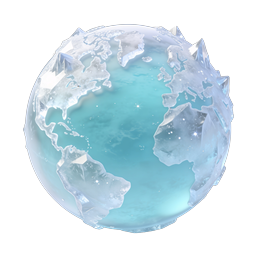 Frozen Ice Earth Globe - 3D Realistic Icon