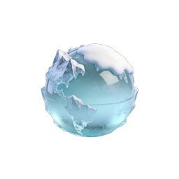 Frozen Ice Orb 3D Icon - Snow Capped Crystal Sphere