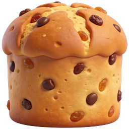 Fruit Bread Loaf Icon - 3D Rendered Kulich Panettone