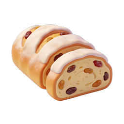 Fruit Cake Bread Icon - 3D Bakery Illustration