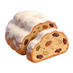Festive Iced Fruit Cake 3D Icon | Holiday Dessert