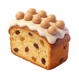 Realistic Fruit Cake Slice Icon with Icing 3D Render