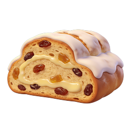 Fruit Cake Slice 3D Icon | Iced Sweet Bread