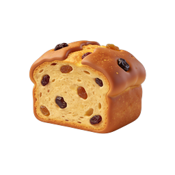 3D Fruitcake Bread Icon - Holiday Dessert Slice