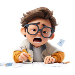 Frustrated Student Icon for Educational Content