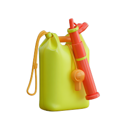 3D Clay-Style Fuel Jerrycan with Hand Pump Icon