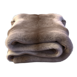 Folded Fur Blanket Realistic 3D Render Icon