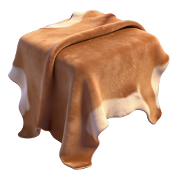 Fur Draped Abstract Sculpture 3D Render Icon