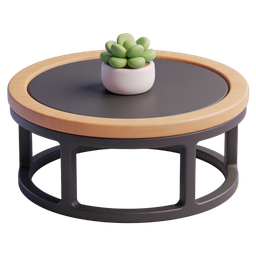 Modern Coffee Table Icon with Succulent Plant