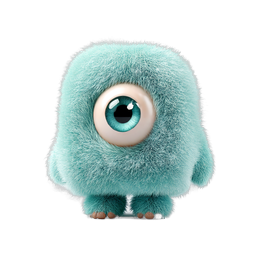 かわいいもふもふの一眼モンスター 3D キャラクターアイコン