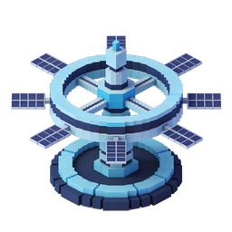Futuristic Solar Space Platform Icon for Technology Use