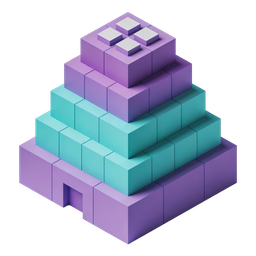 3D Pyramid Blocks Icon for Creative Designs
