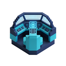 Futuristic Command Center Isometric Icon - Sci-Fi Tech
