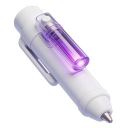 Futuristic Glowing Pen Icon with LED Light Design