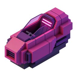 Futuristic Hovercraft 3D Isometric Icon - Sci-Fi Vehicle