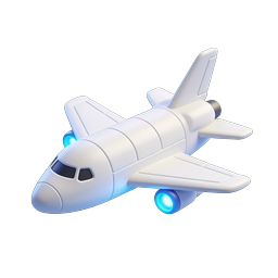 Futuristic Jet Airplane 3D Icon - Modern Aviation